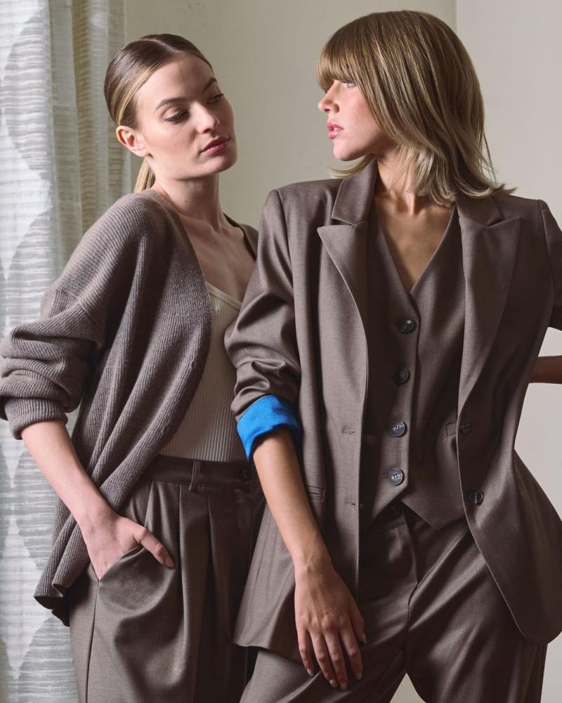 Spencer Clothing - Double outfit gonna Osaka con cardigan misto lana e giacca Billy con gilet Carter e pantalone Benny 