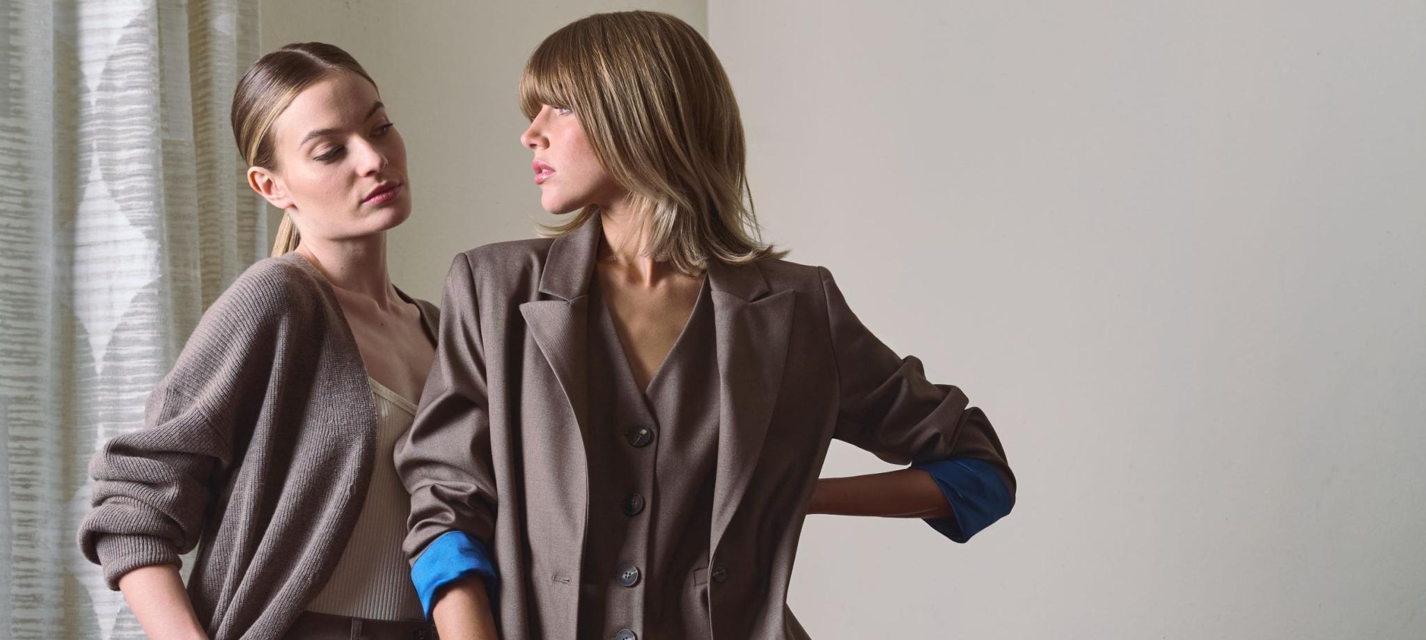 Spencer Clothing - Double outfit gonna Osaka con cardigan misto lana e giacca Billy con gilet Carter e pantalone Benny 